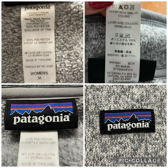 Patagonia Better Sweater Fleece Full Zip Jacket in Birch Grey White size M - Picture 14 of 16